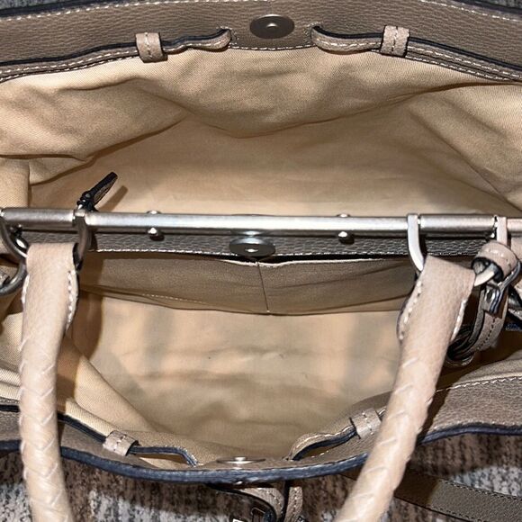 NWT Frye Faye Shoulder Bag- Gray/Taupe - Picture 9 of 11